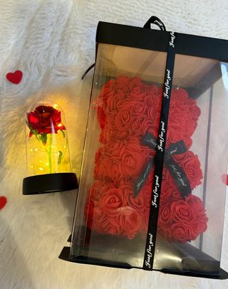 Regalo San Valentín Oso de peluche de rosas rojas