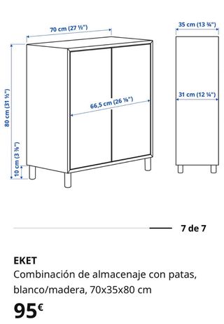 Armario almacenaje Eket Ikea blanco