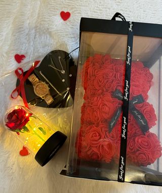 Pack Regalo San Valentín Oso Rosa y Joyas