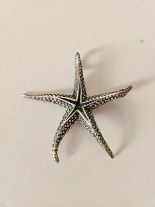 Colgante plata forma estrella marina