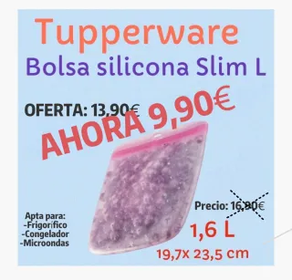 Bolsa silicona Tupperware Slim L