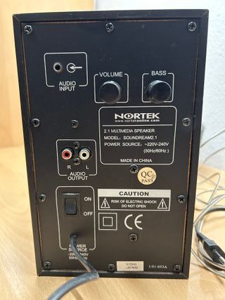 Altavoces Nortek 2.1 Negro/Plata