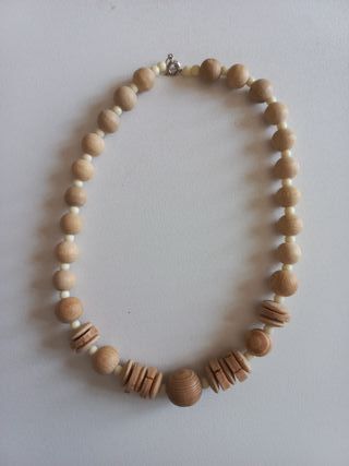 Collana Vintage Legno e Sughero Naturale