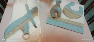 Set Bebé: Toalla, Babero y Peluche Jirafa