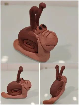 5 caracoles de arcilla hechos a mano "16"