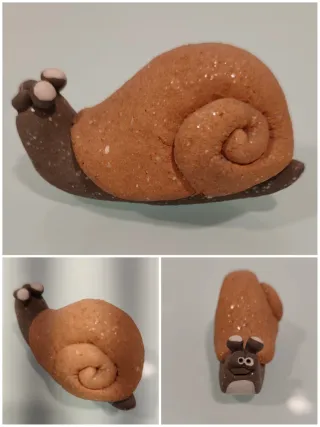 5 caracoles de arcilla hechos a mano "16"