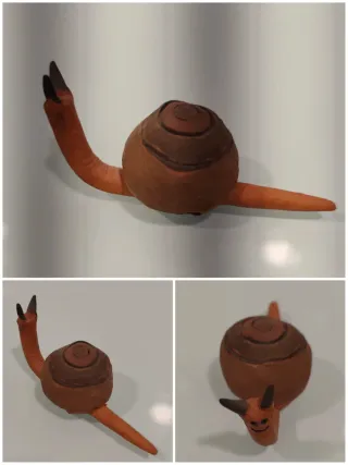 5 caracoles de arcilla hechos a mano "16"