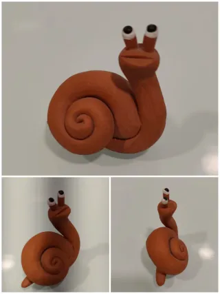 5 caracoles de arcilla hechos a mano "16"