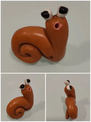 5 caracoles de arcilla hechos a mano "16"