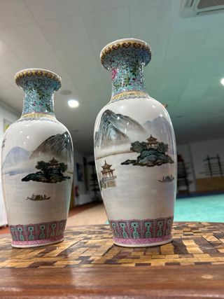 Juego de 2 jarrones de porcelana