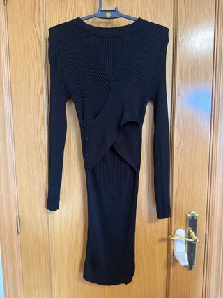 Vestido Zara Negro Cruzado