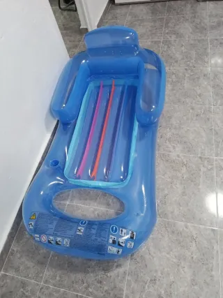 Sofá Hinchable Azul y Multicolor