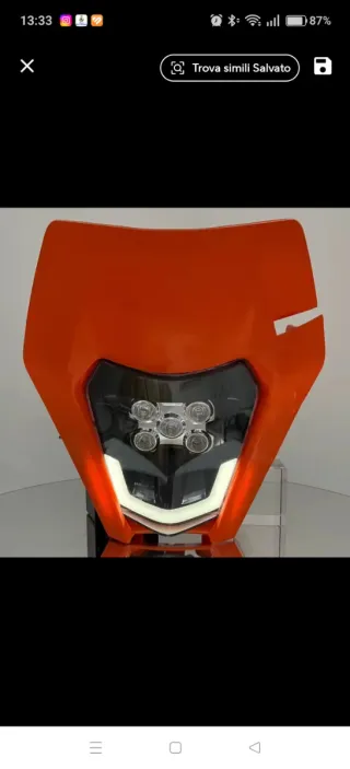 Mascherina + Faro LED KTM EXC Bianco