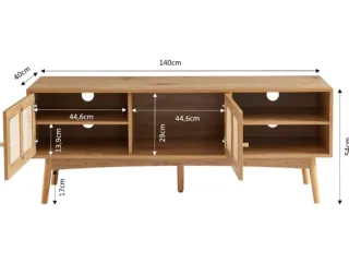 Mueble TV madera y ratán