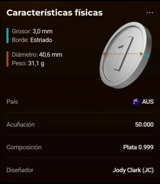 Moneda Águila Australiana 2022 1oz Plata