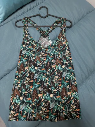 Blusa Cache Cache Talla S Estampado Hojas