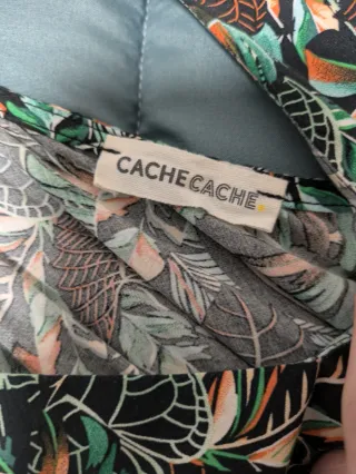Blusa Cache Cache Talla S Estampado Hojas