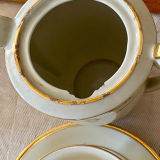 Juego Café Limoges Porcelana Francesa Antiguo