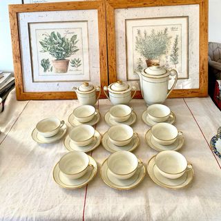 Juego Café Limoges Porcelana Francesa Antiguo