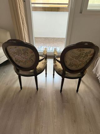 Pareja Sillas Barroco Vintage Tapizadas