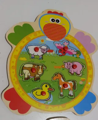 Puzzles para bebé para encajar animales, 4 puzzles