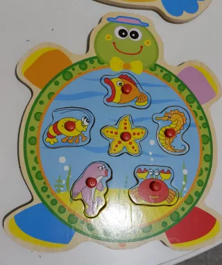 Puzzles para bebé para encajar animales, 4 puzzles