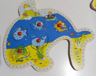 Puzzles para bebé para encajar animales, 4 puzzles