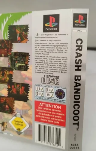 Copertina Posteriore Crash Bandicoot PS1