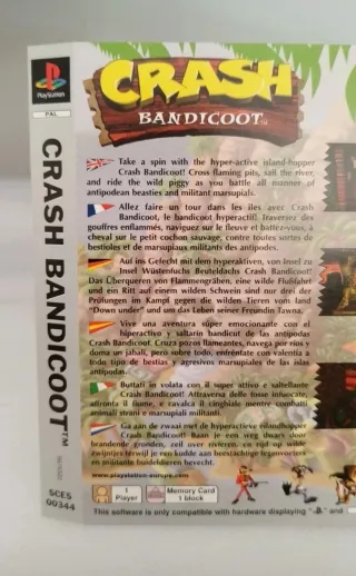 Copertina Posteriore Crash Bandicoot PS1