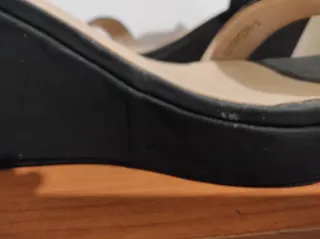 Sandalias Mustang Plataforma Negra Talla 41