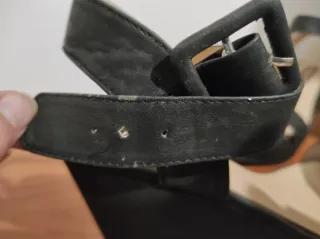 Sandalias Mustang Plataforma Negra Talla 41