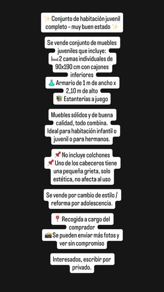 Conjunto habitación juvenil completo