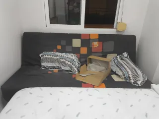 Sofá Cama Negro y Multicolor