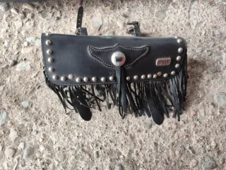 Alforjas KEN ROD Cuero Negro Moto Cruiser