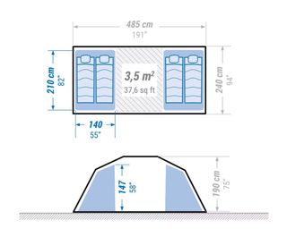 Tienda de campaña Arpenaz familiar T2x2