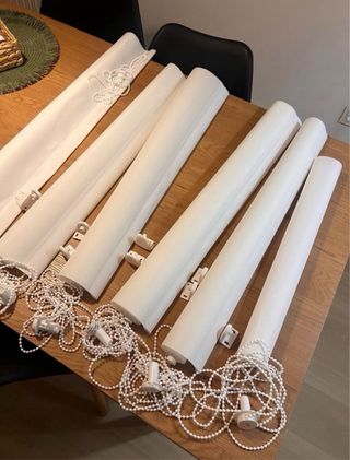 6 Estores enrollables blancos