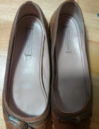 Bottega Veneta Ballerine Intrecciate color cuoio