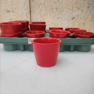 Set 18 Mini Vasi Rossi Ceramica