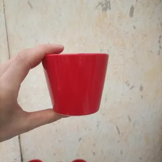 Set 18 Mini Vasi Rossi Ceramica