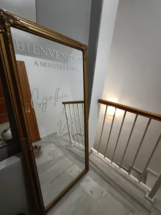 Espejo Bienvenida Boda Dorado