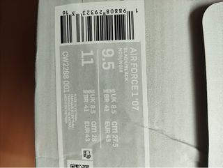 Nike Air Force 1 Talla 43 Hombre Negras