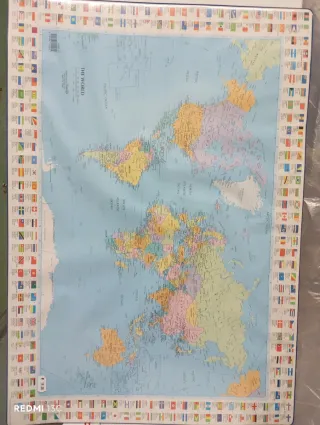 Mappa del mondo plastificata 43x62