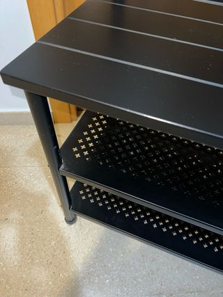 Perchero y zapatero negro metálico