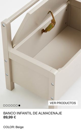 Banco infantil de almacenaje beige