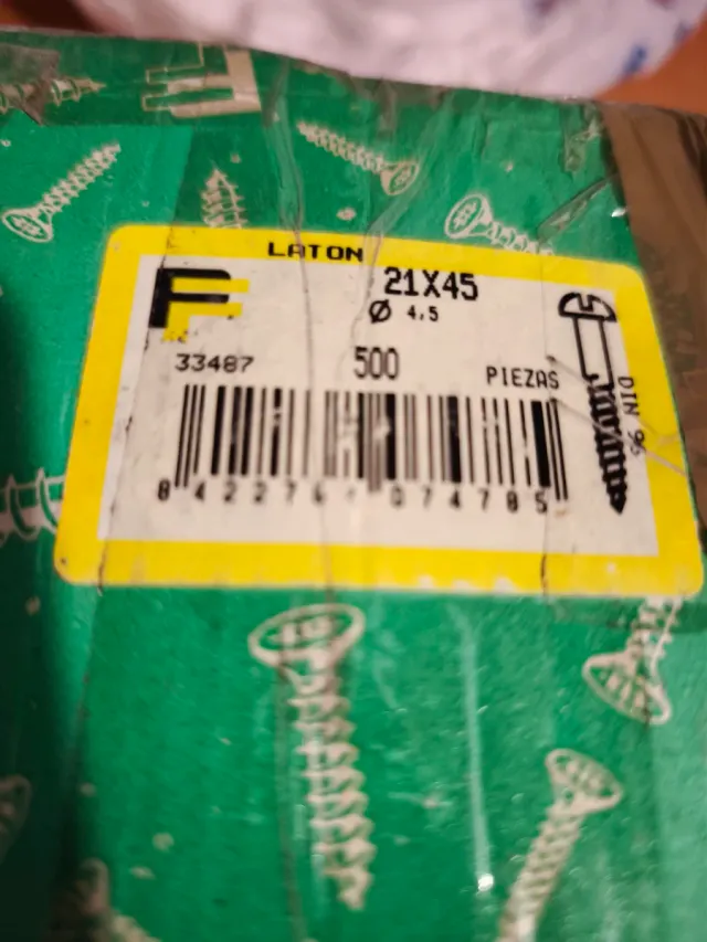 500 Tornillos Latón Pátina Antigua 4,5x45mm