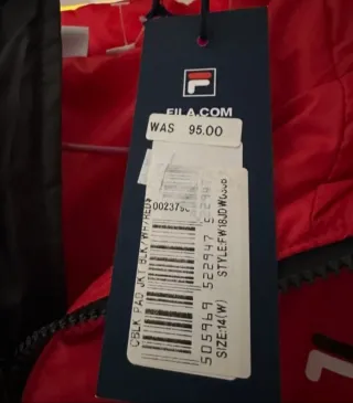 Chaqueta Fila XL Nueva con Etiqueta