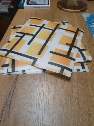 6 Salvamanteles plástico Ikea naranja y amarillo