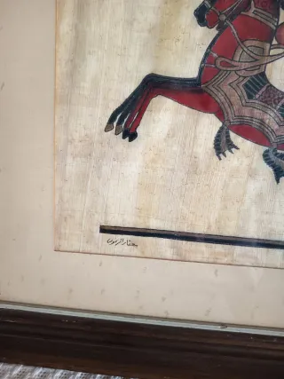 Cuadro Papiro Egipcio Guerrero Carro