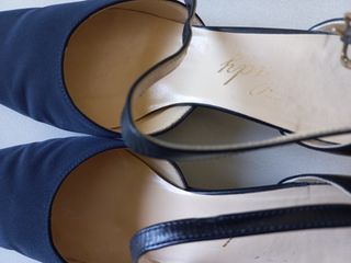 Scarpe Lady Vintage Pelle e Tessuto Blu