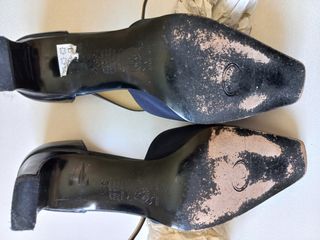 Scarpe Lady Vintage Pelle e Tessuto Blu